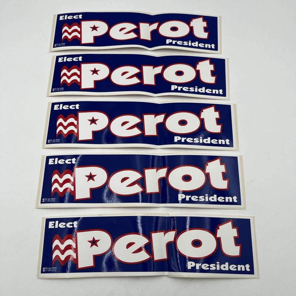 lot 5 ROSS PEROT Presidential Campaign Bumper Sticker Original 1992 Political